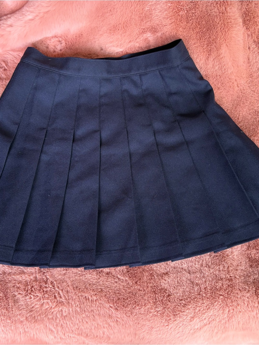 American Apparel Pleated Mini Skirt in Navy Blue
